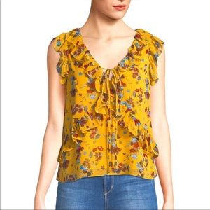 Rebecca Minkoff floral ruffle blouse